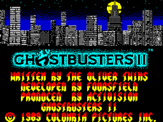 Ghostbusters II title screen for ZX Spectrum